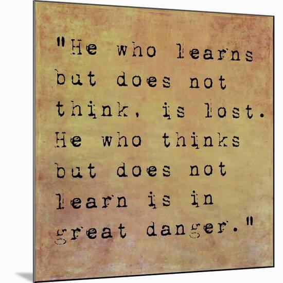 Inspirational Quote By Confucius On Earthy Background-nagib-Mounted Art Print