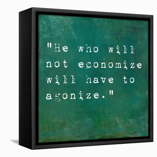 Inspirational Quote By Confucius On Earthy Background-nagib-Framed Stretched Canvas