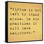 Inspirational Quote By Confucius On Earthy Background-nagib-Framed Stretched Canvas