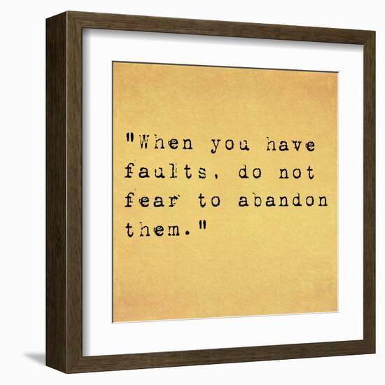 Inspirational Quote By Confucius On Earthy Background-nagib-Framed Art Print