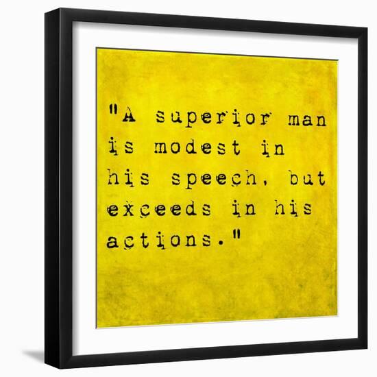 Inspirational Quote By Confucius On Earthy Background-nagib-Framed Art Print