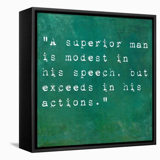 Inspirational Quote By Confucius On Earthy Background-nagib-Framed Stretched Canvas