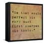 Inspirational Quote By Confucius On Earthy Background-nagib-Framed Stretched Canvas