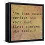 Inspirational Quote By Confucius On Earthy Background-nagib-Framed Stretched Canvas