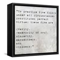 Inspirational Quote By Confucius On Earthy Background-nagib-Framed Stretched Canvas