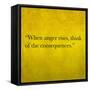 Inspirational Quote By Confucius On Earthy Background-nagib-Framed Stretched Canvas