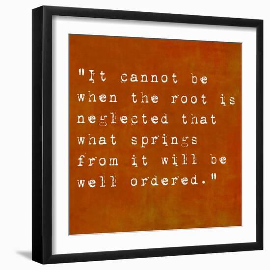 Inspirational Quote By Confucius On Earthy Background-nagib-Framed Art Print