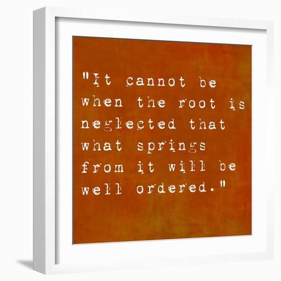 Inspirational Quote By Confucius On Earthy Background-nagib-Framed Art Print