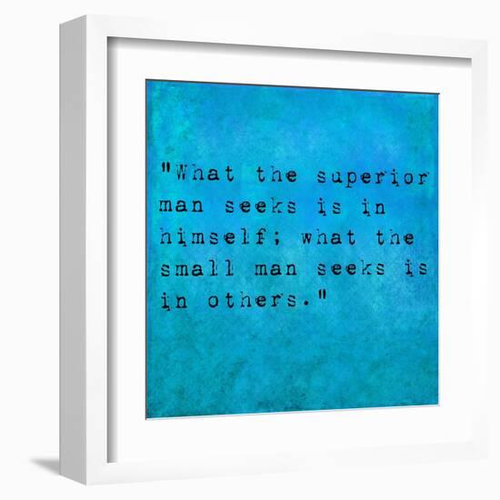 Inspirational Quote By Confucius On Earthy Background-nagib-Framed Art Print