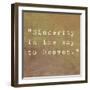 Inspirational Quote By Confucius On Earthy Background-nagib-Framed Art Print