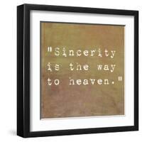 Inspirational Quote By Confucius On Earthy Background-nagib-Framed Art Print