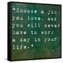 Inspirational Quote By Confucius On Earthy Green Background-nagib-Framed Stretched Canvas