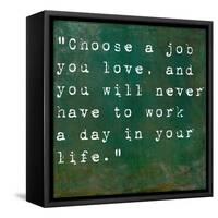 Inspirational Quote By Confucius On Earthy Green Background-nagib-Framed Stretched Canvas