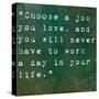 Inspirational Quote By Confucius On Earthy Green Background-nagib-Stretched Canvas