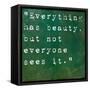 Inspirational Quote By Confucius On Earthy Green Background-nagib-Framed Stretched Canvas