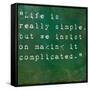 Inspirational Quote By Confucius On Earthy Green Background-nagib-Framed Stretched Canvas