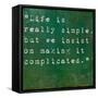 Inspirational Quote By Confucius On Earthy Green Background-nagib-Framed Stretched Canvas