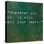 Inspirational Quote By Confucius On Earthy Green Background-nagib-Stretched Canvas
