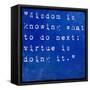 Inspirational Quote By David Star Jordan On Earthy Blue Background-nagib-Framed Stretched Canvas