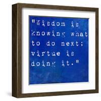 Inspirational Quote By David Star Jordan On Earthy Blue Background-nagib-Framed Art Print