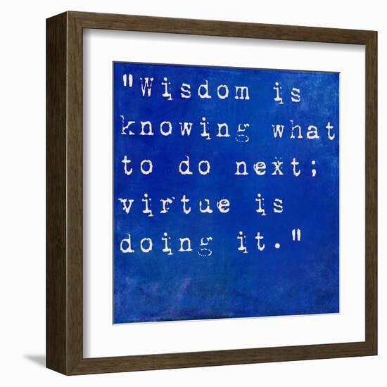 Inspirational Quote By David Star Jordan On Earthy Blue Background-nagib-Framed Art Print