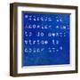 Inspirational Quote By David Star Jordan On Earthy Blue Background-nagib-Framed Art Print