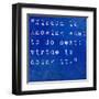 Inspirational Quote By David Star Jordan On Earthy Blue Background-nagib-Framed Art Print