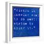 Inspirational Quote By David Star Jordan On Earthy Blue Background-nagib-Framed Art Print
