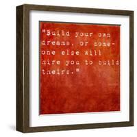 Inspirational Quote By Farrah Gray On Earthy Red Background-nagib-Framed Art Print