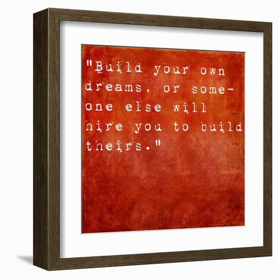 Inspirational Quote By Farrah Gray On Earthy Red Background-nagib-Framed Art Print