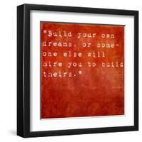 Inspirational Quote By Farrah Gray On Earthy Red Background-nagib-Framed Art Print