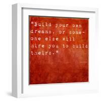 Inspirational Quote By Farrah Gray On Earthy Red Background-nagib-Framed Art Print