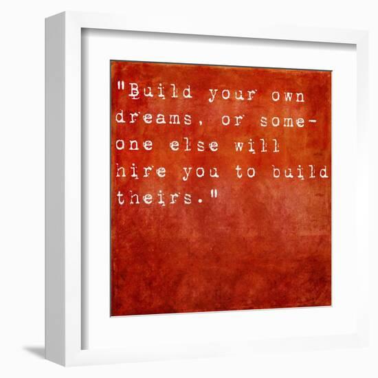 Inspirational Quote By Farrah Gray On Earthy Red Background-nagib-Framed Art Print