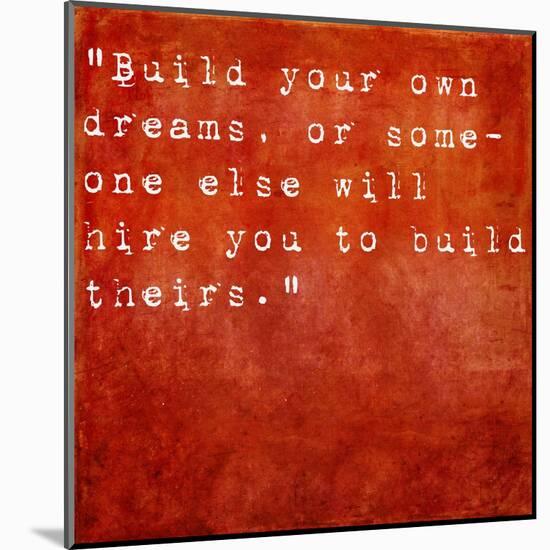 Inspirational Quote By Farrah Gray On Earthy Red Background-nagib-Mounted Art Print