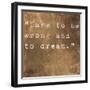 Inspirational Quote By Friedrich Von Schiller On Earthy Brown Background-nagib-Framed Art Print