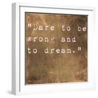 Inspirational Quote By Friedrich Von Schiller On Earthy Brown Background-nagib-Framed Art Print