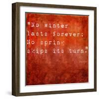 Inspirational Quote By Hal Borland On Earthy Red Background-nagib-Framed Art Print