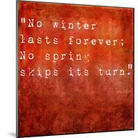 Inspirational Quote By Hal Borland On Earthy Red Background-nagib-Mounted Art Print