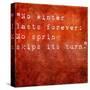 Inspirational Quote By Hal Borland On Earthy Red Background-nagib-Stretched Canvas