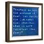 Inspirational Quote By James Neil Hollingworth On Earthy Blue Background-nagib-Framed Art Print