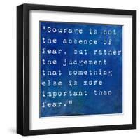 Inspirational Quote By James Neil Hollingworth On Earthy Blue Background-nagib-Framed Art Print