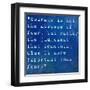 Inspirational Quote By James Neil Hollingworth On Earthy Blue Background-nagib-Framed Art Print