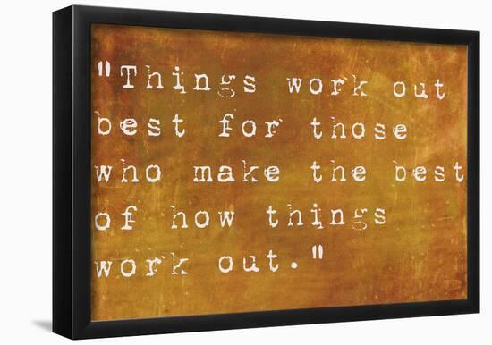 Inspirational Quote By John Wooden On Earthy Brown Background-nagib-Framed Poster