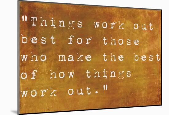 Inspirational Quote By John Wooden On Earthy Brown Background-nagib-Mounted Poster