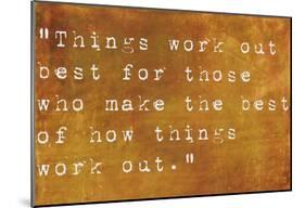 Inspirational Quote By John Wooden On Earthy Brown Background-nagib-Mounted Poster