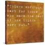 Inspirational Quote By John Wooden On Earthy Brown Background-nagib-Stretched Canvas