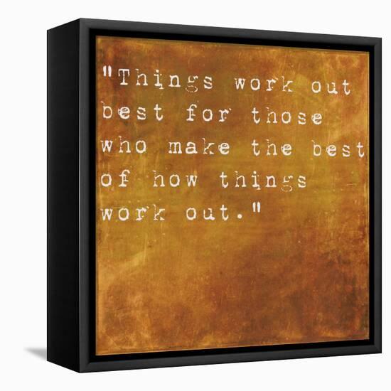 Inspirational Quote By John Wooden On Earthy Brown Background-nagib-Framed Stretched Canvas