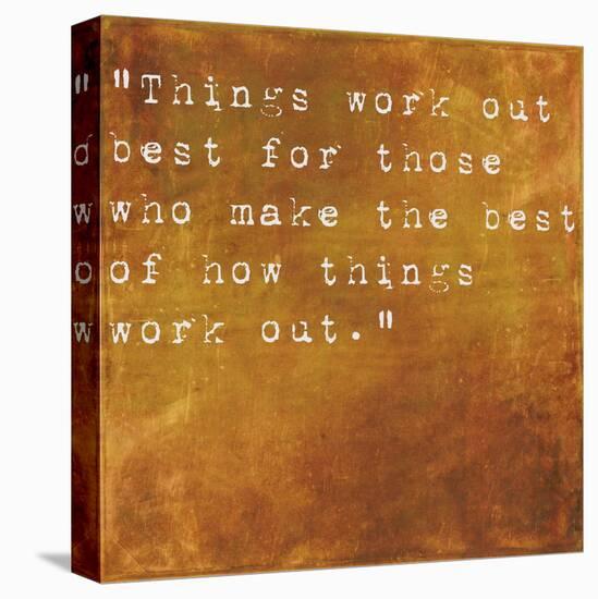 Inspirational Quote By John Wooden On Earthy Brown Background-nagib-Stretched Canvas