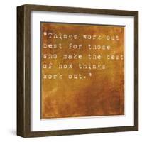 Inspirational Quote By John Wooden On Earthy Brown Background-nagib-Framed Art Print