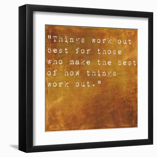 Inspirational Quote By John Wooden On Earthy Brown Background-nagib-Framed Art Print